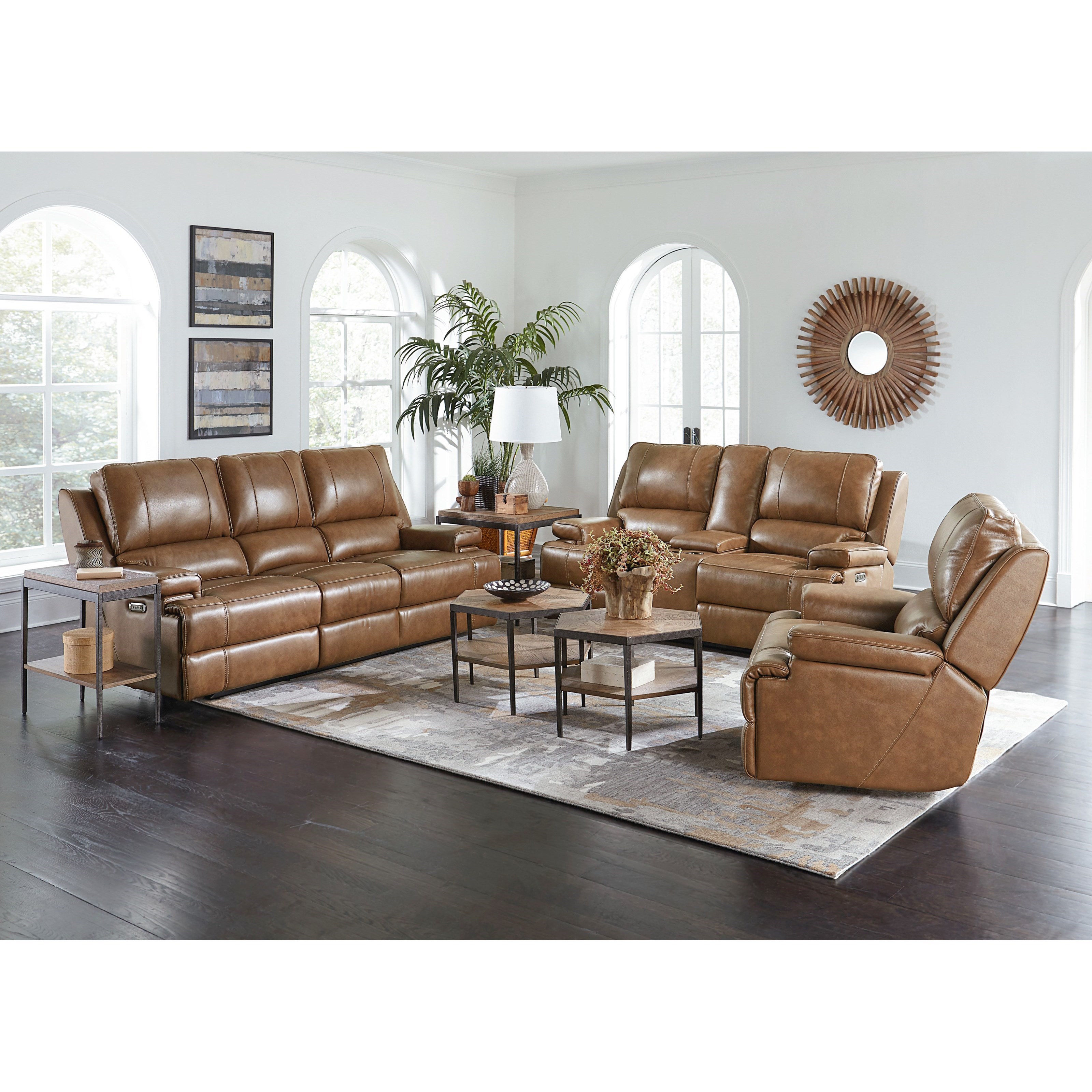 Bassett leather shop loveseat
